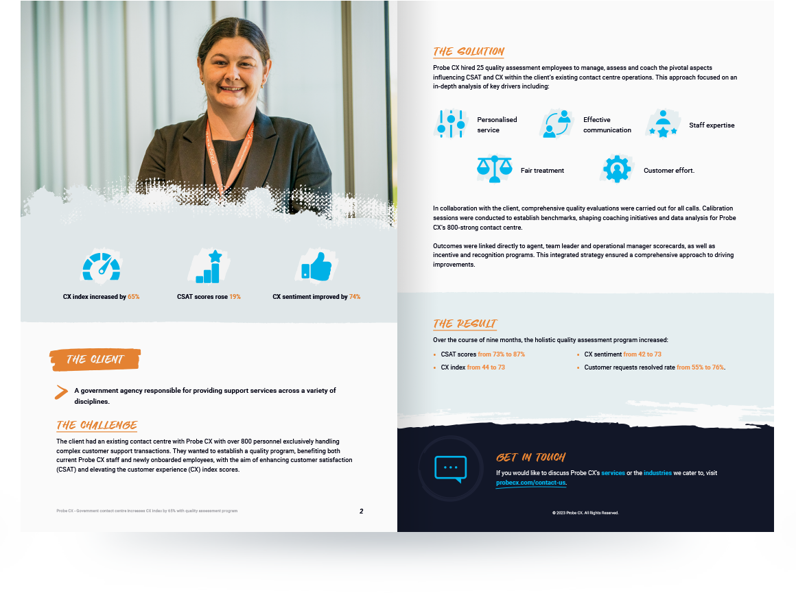 P_AU_inside_Government contact centre increases CX index by 65_ with quality assessment program_NOV2023